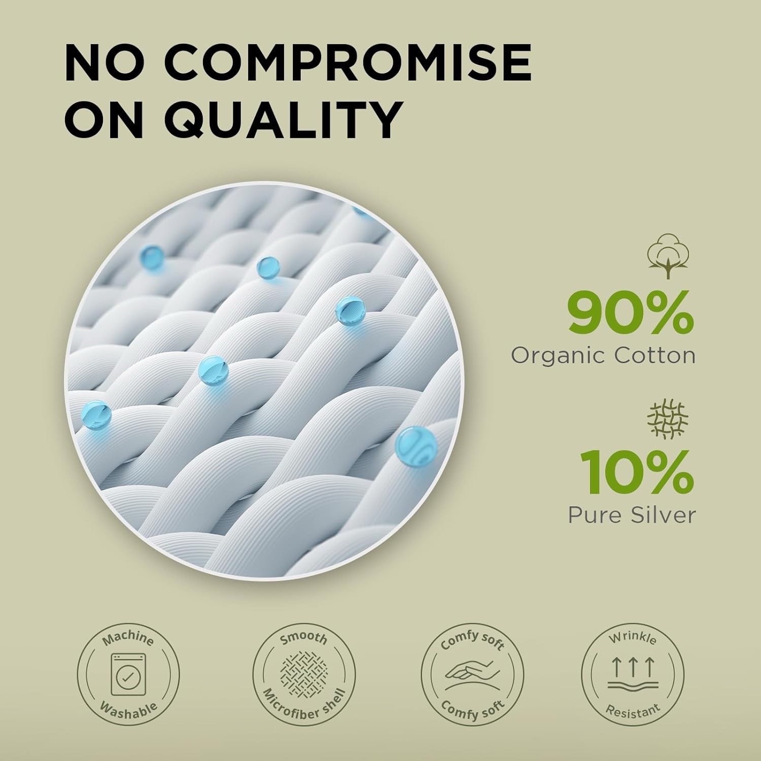 Grounding Sheets Queen Size , 90% Organic Cotton + 10% Pure Silver Fiber, Gray