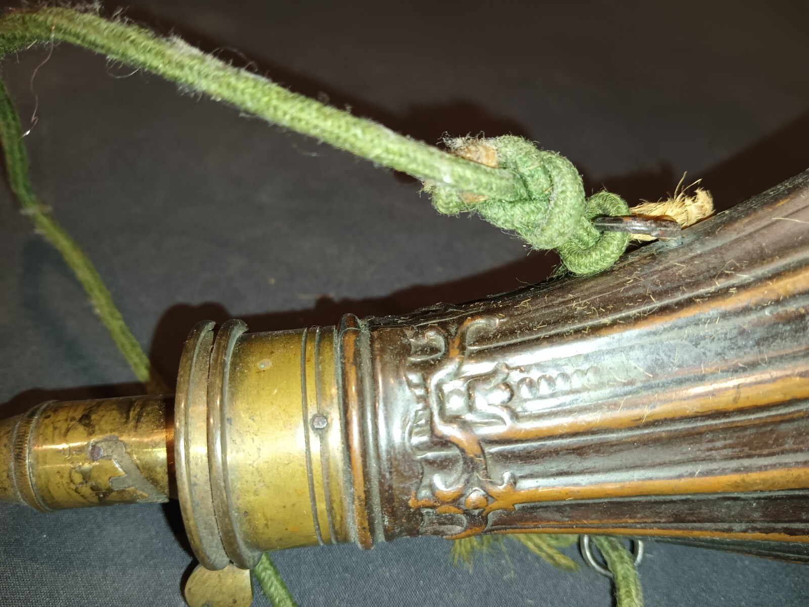 ANTIQUE CIVIL WAR Era Copper Brass BLACK POWDER FLASK