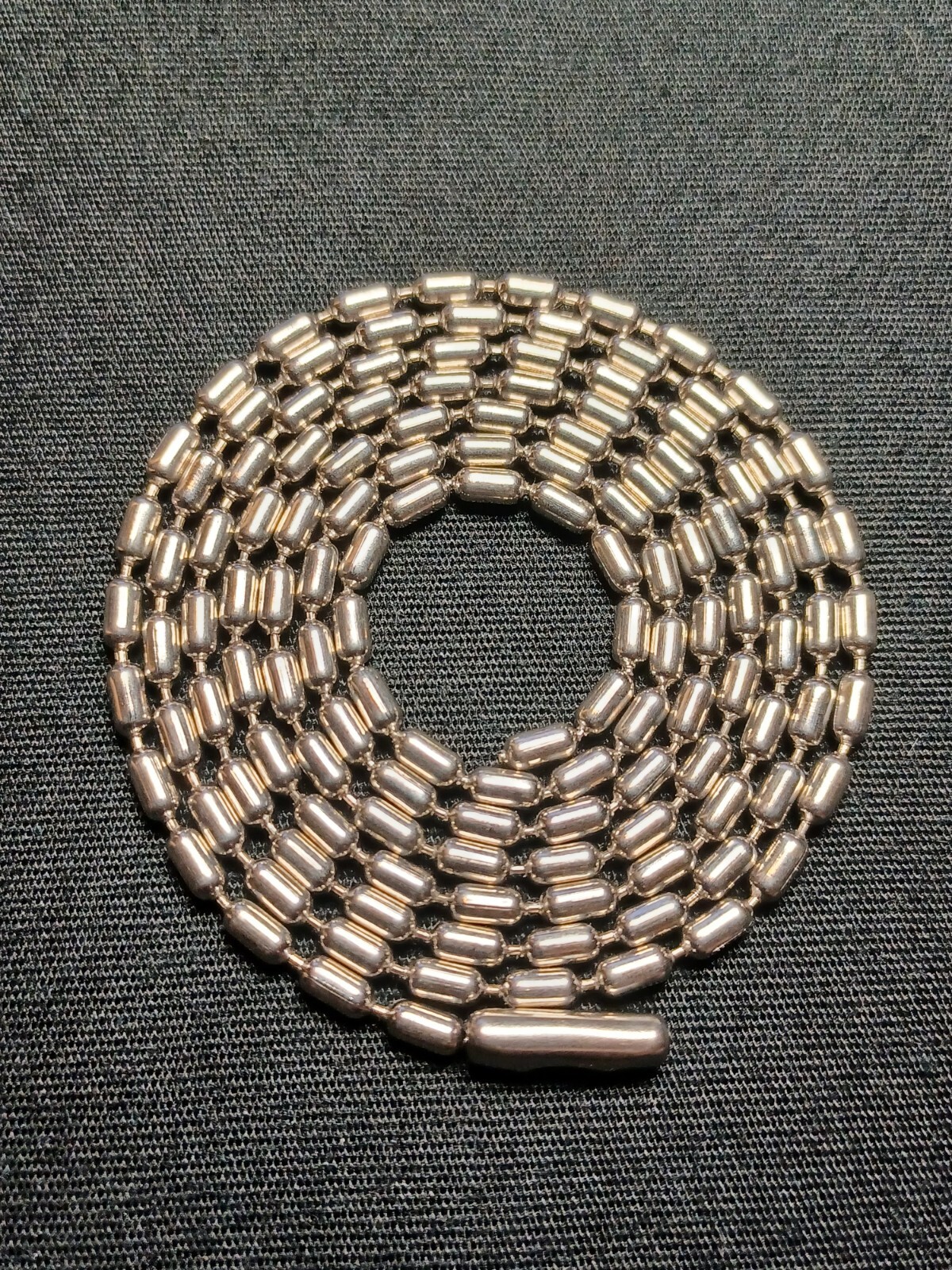 30" Silver Stainless Steel 2.4mm Bar Bead Fashionable Necklace Dog Tag Chain