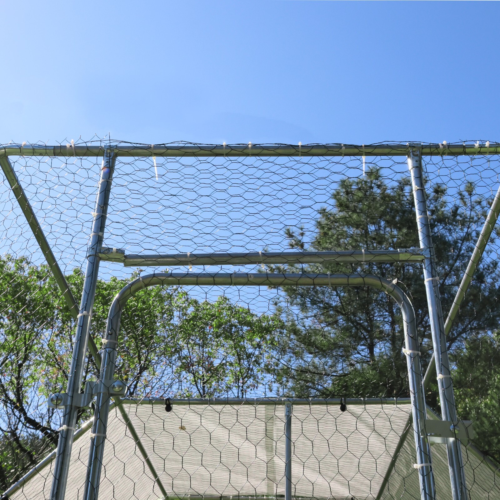 Walnest 20ft x 10ft x 6.5ft Large Metal Walk-in Chicken Coop Run Cage Hen House