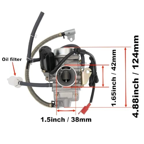 PD24J GY6 150cc Carburetor Compatible for Moped ATV Go Kart Scooter 125cc
