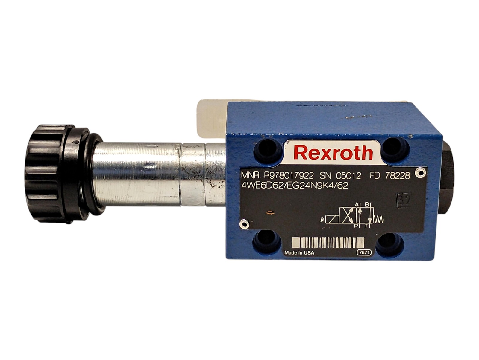 Rexroth 4WE6D62/EG24N9K4/62 Manual Hydraulic Spool Valve