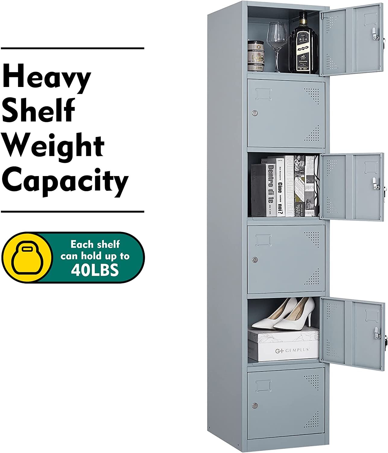 School Locker Steel Metal Storage Locker Cabinet with 6 Doors for Employees 71H