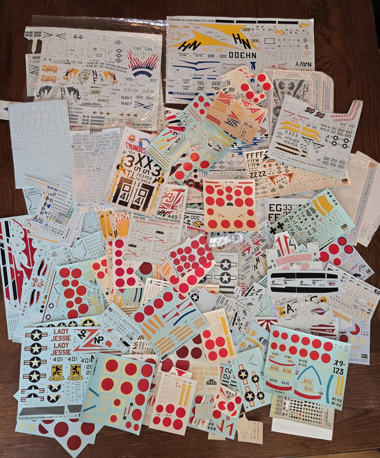Model Airplane Decal Sheets Lot Hasegawa Tamiya ZOTZ Microscale Etc