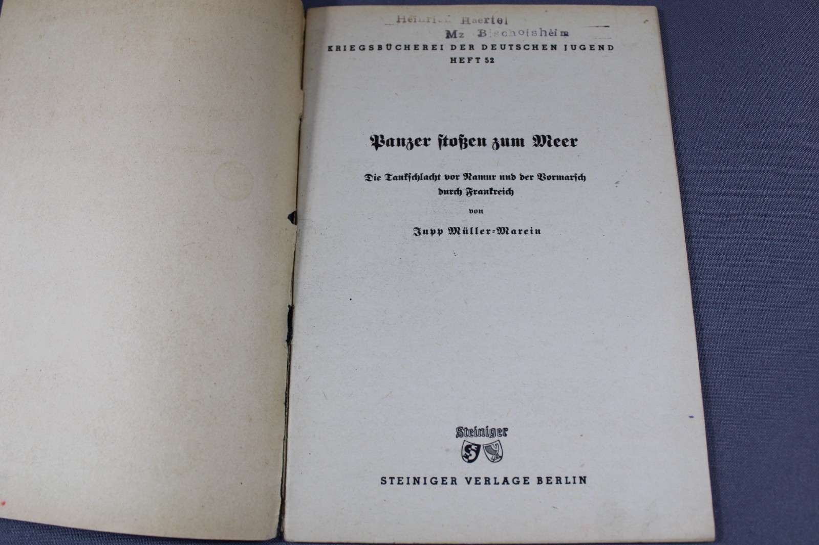 WWII German Youth War Magazine Kriegsbücherei der Deutschen Jugend Panzer