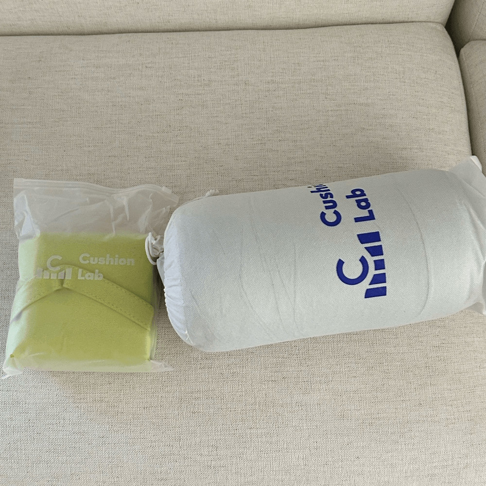 Cushion Lab Travel Deep Sleep Memory Foam Neck pillow, Yellow, NWT, Open box