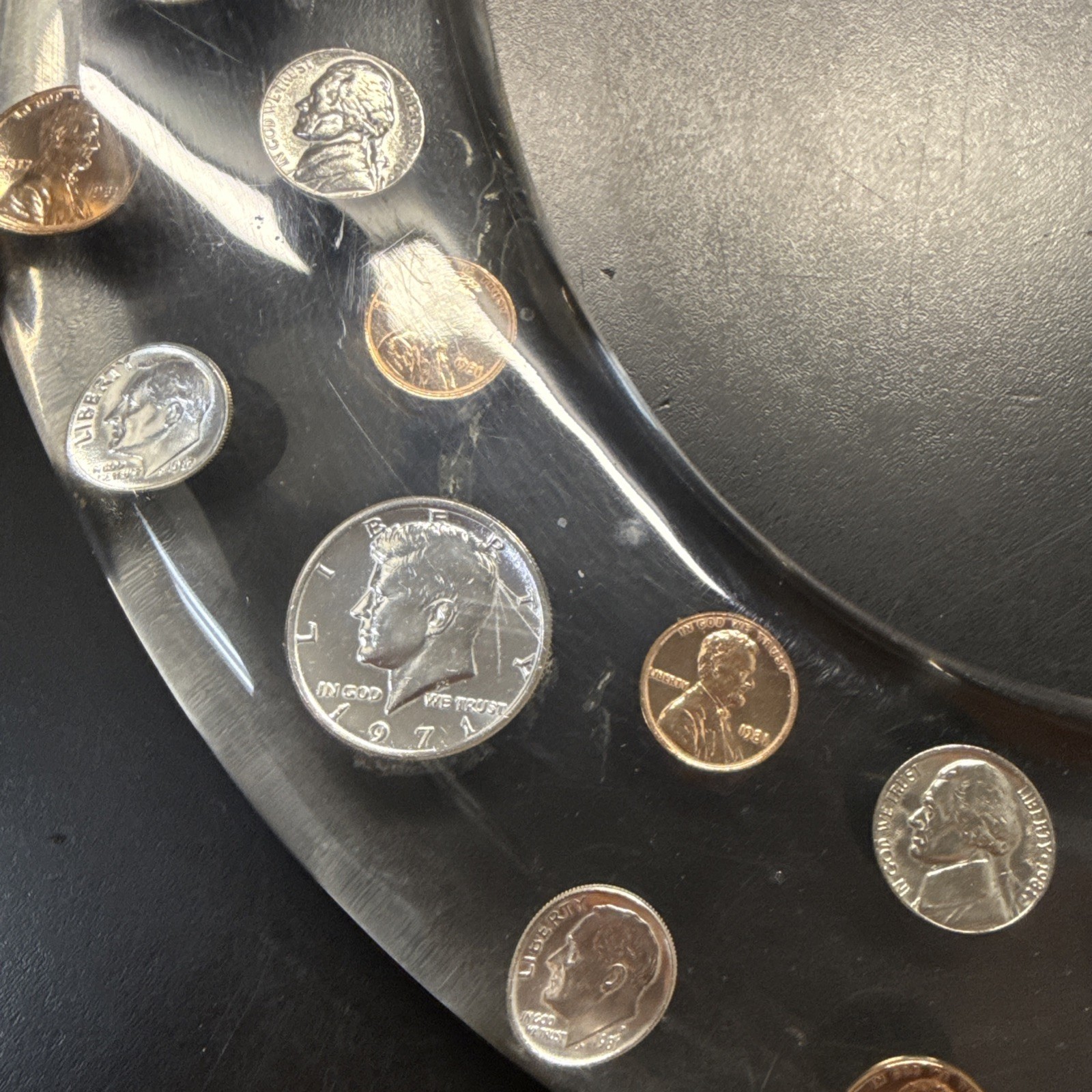 Lucite Las Vegas Toilet Seat Watch Gears U.S. Coins 1965-1981 Time Is Money