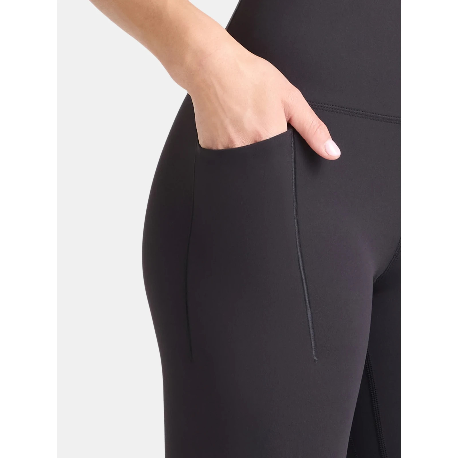 Avia Women's Soft Sculpt High Rise Leggings LARGE (12-14) Black W Pockets New