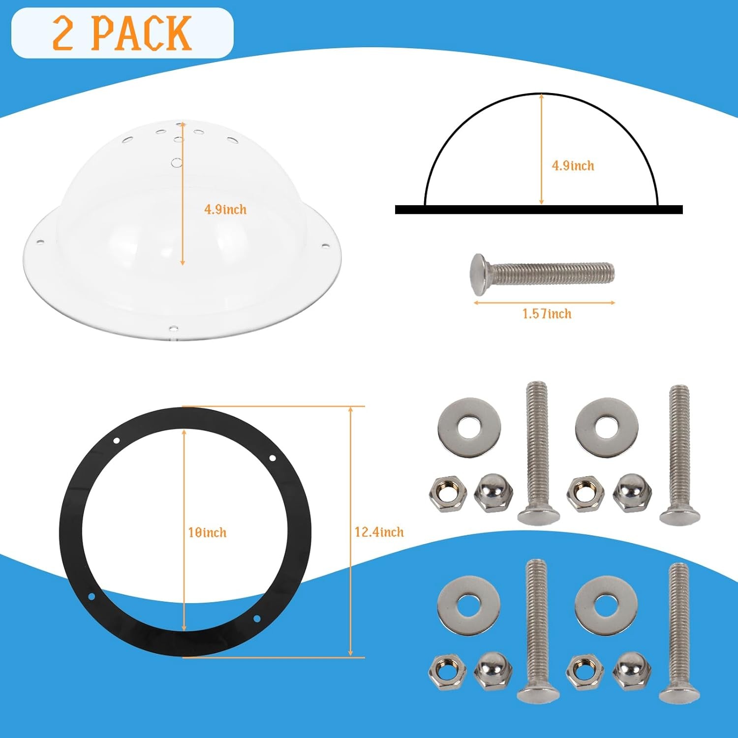 2 Pack Dog Fence Window with Air Holes Clear Pet Bubble View Dome Door Peek S...