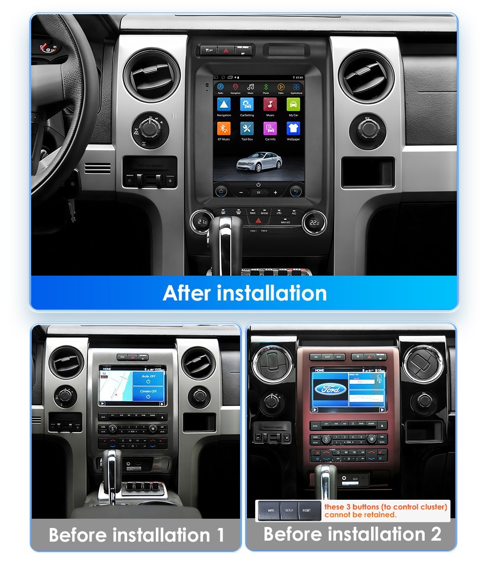 For Ford F150 2009-2014 9.7" Android 14 Carplay Car Stereo Radio GPS Navi 2+32GB