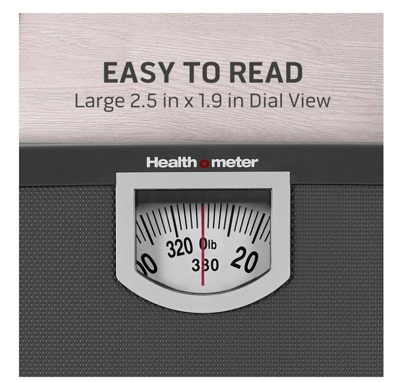 Compact Dial Bathroom Scale, 330 lb. Capacity, Sturdy Metal Platform