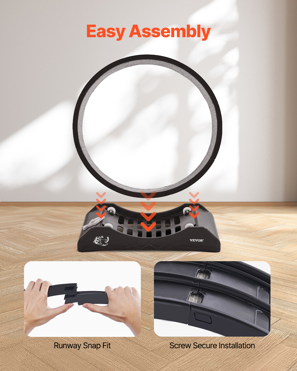 Cat Exercise Wheel 31.5 in Large Indoor Cat Running Wheel Treadmill Black