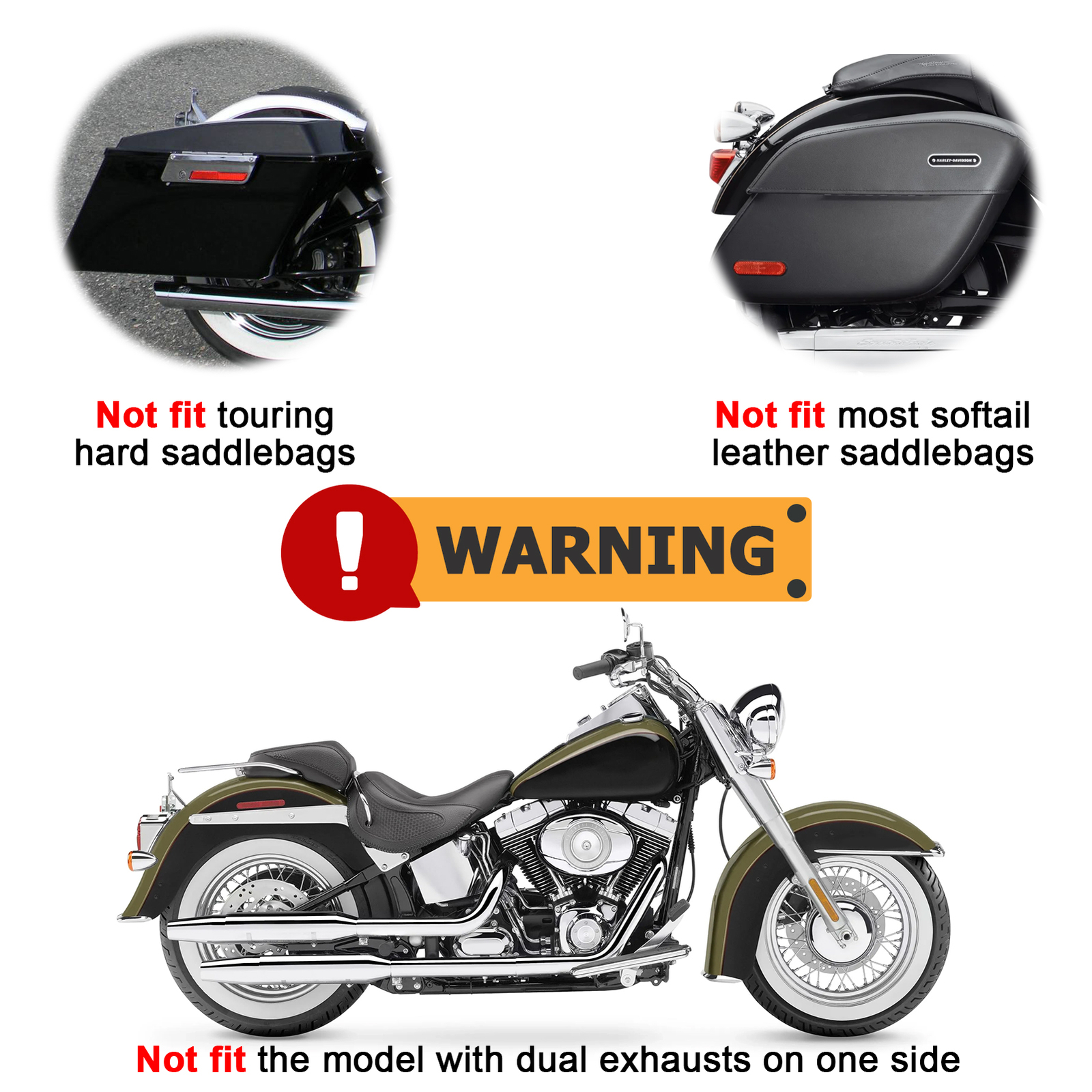 For Harley Softail Deluxe FLSTN Rear Softail Highway Saddlebag Guard Crash Bar