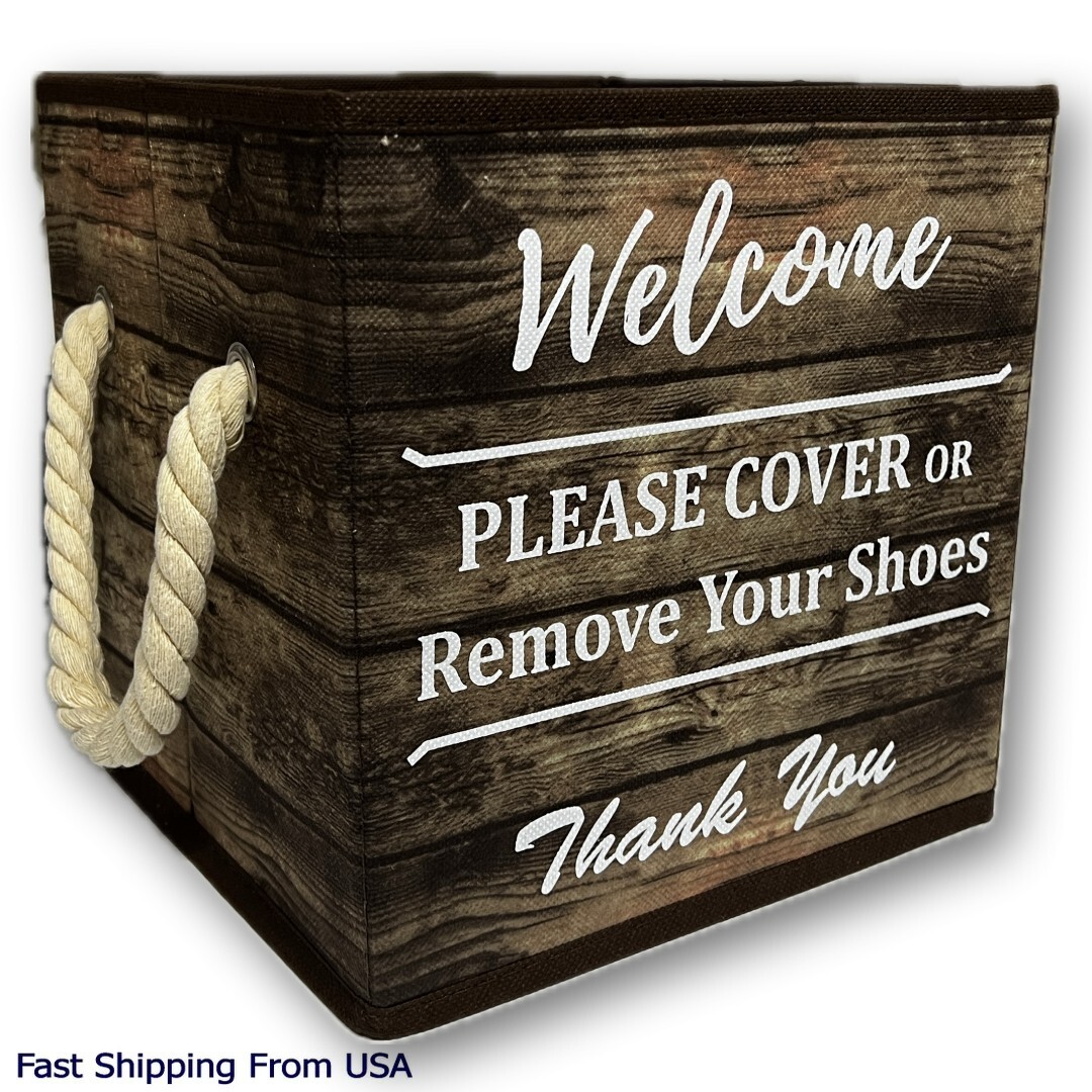 Foldable Collapsible Shoe Cover Holder Box, for Realtor Listings and Open Houses