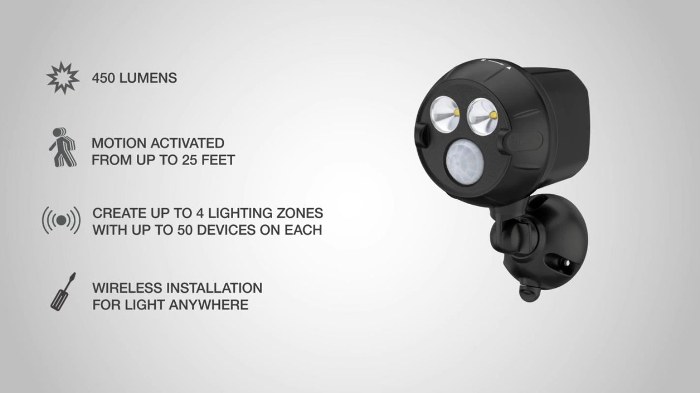 New Mr. Beams NetBright Motion Activated Spotlights 2-PK MBN391, Gray