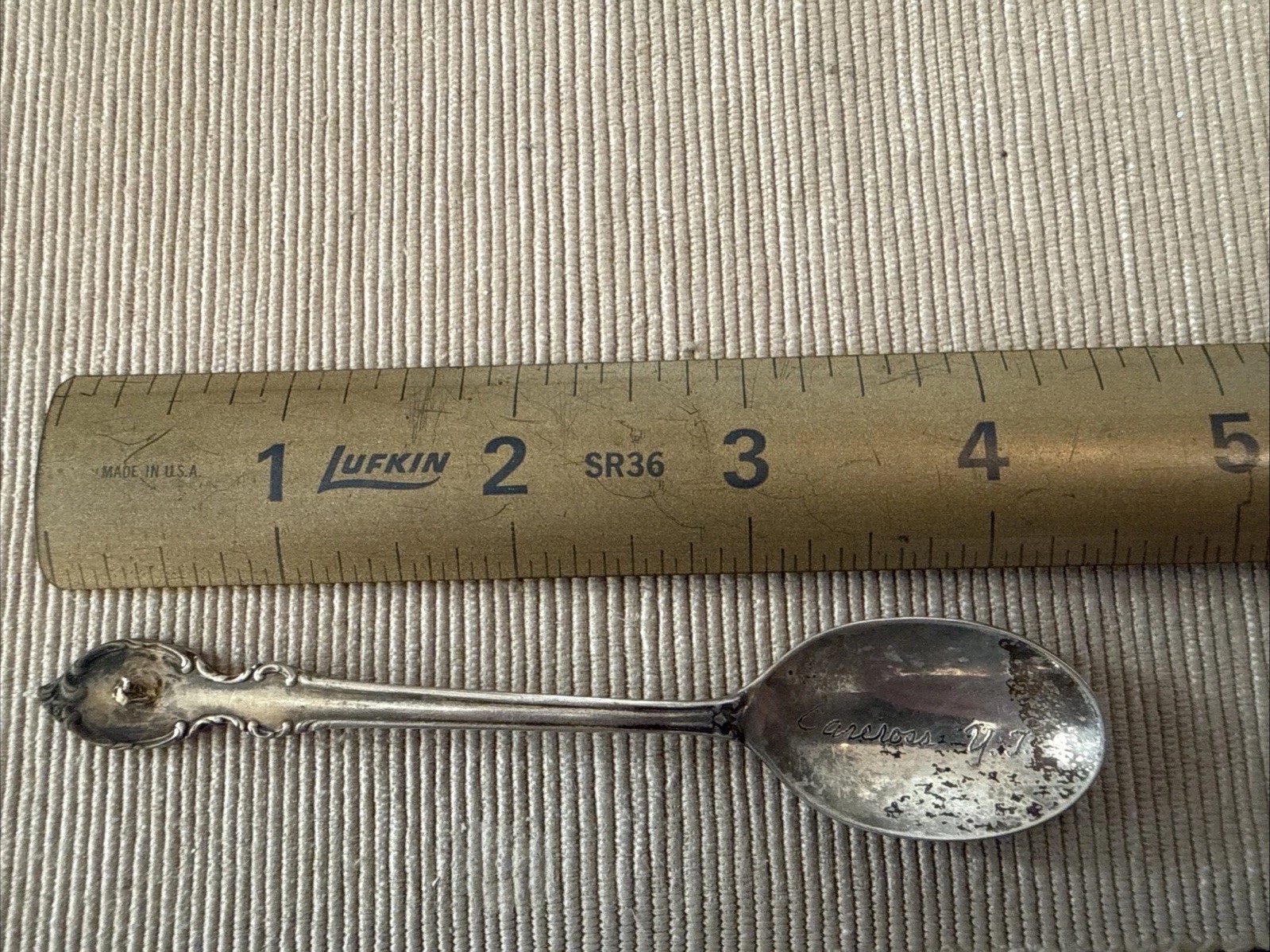 Carcross Y T (Yukon Territory) Gold Nugget Silver Plated Spoon