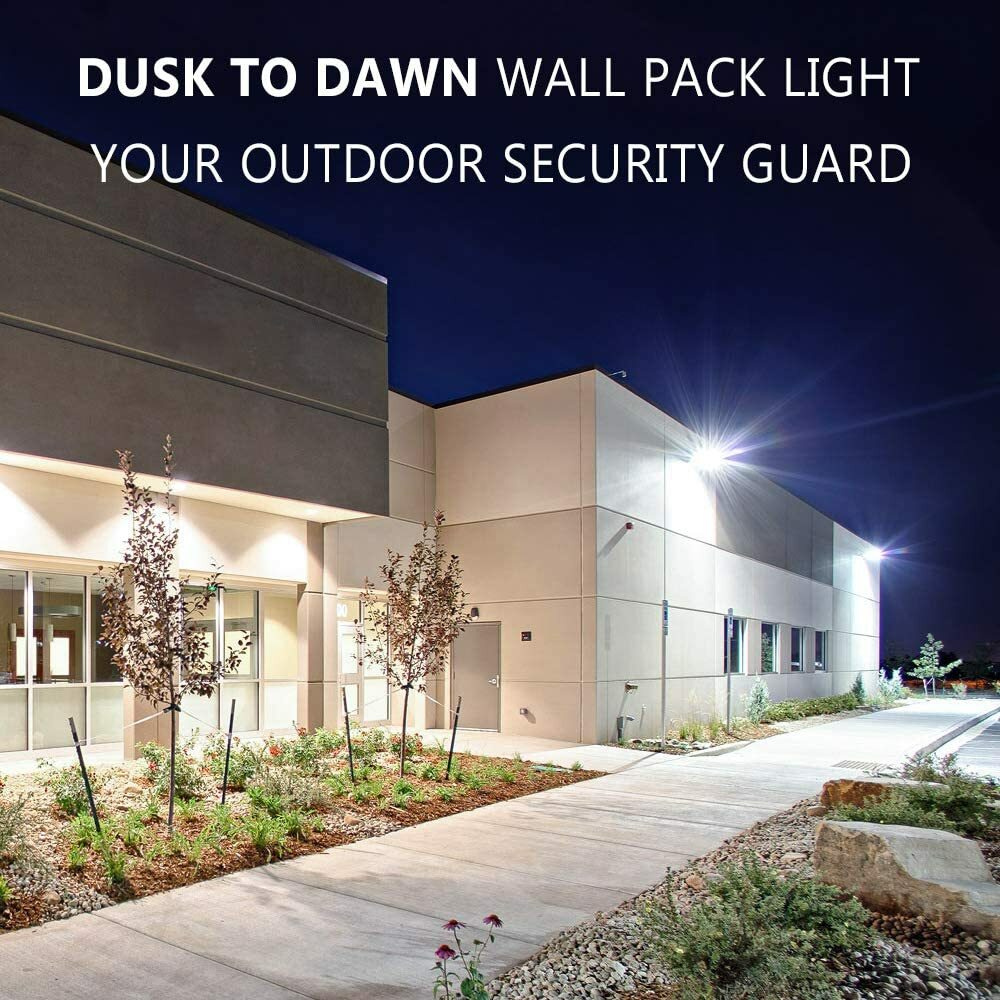 DLC ETL 120W LED Wall Light 5000K Dust to Dawn Commercial LED Wallpack Lighting