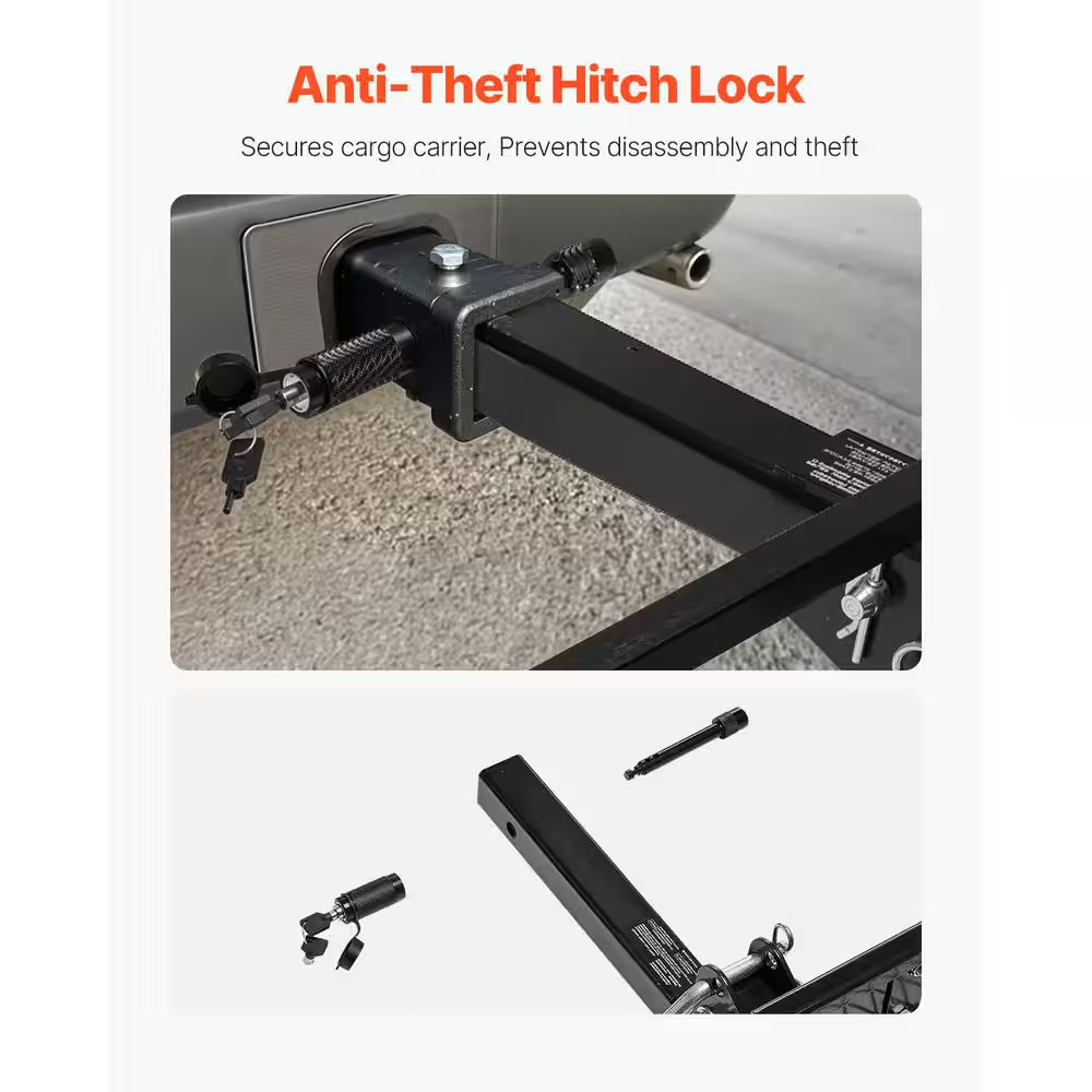 70 X 30 X 6 In. Hitch Cargo Carrier Folding with Reflective Reminder Hitch Lock