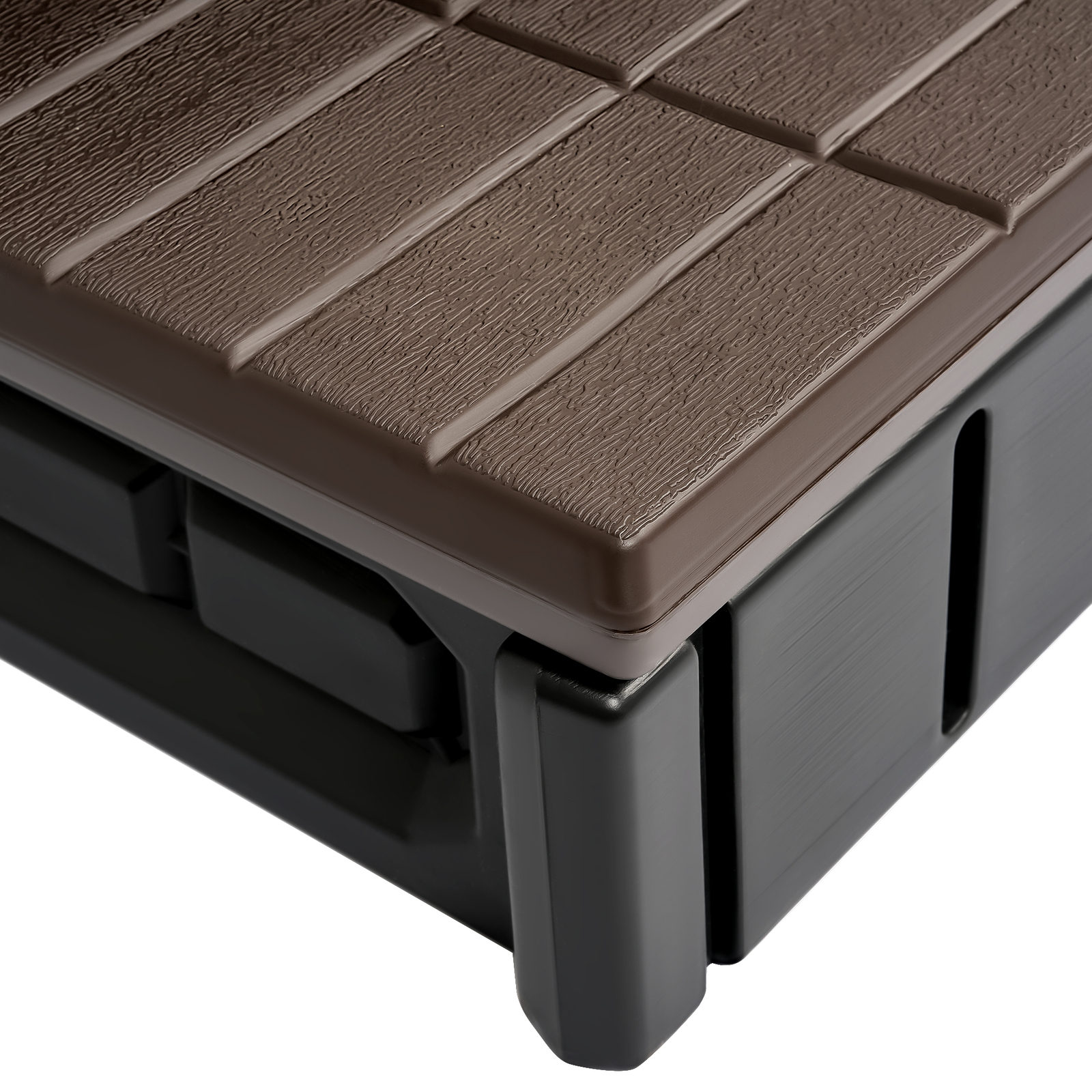 Brown+Black Universal 2 Slip-Resistant Spa & Hot Tub Step Outdoor with Storage