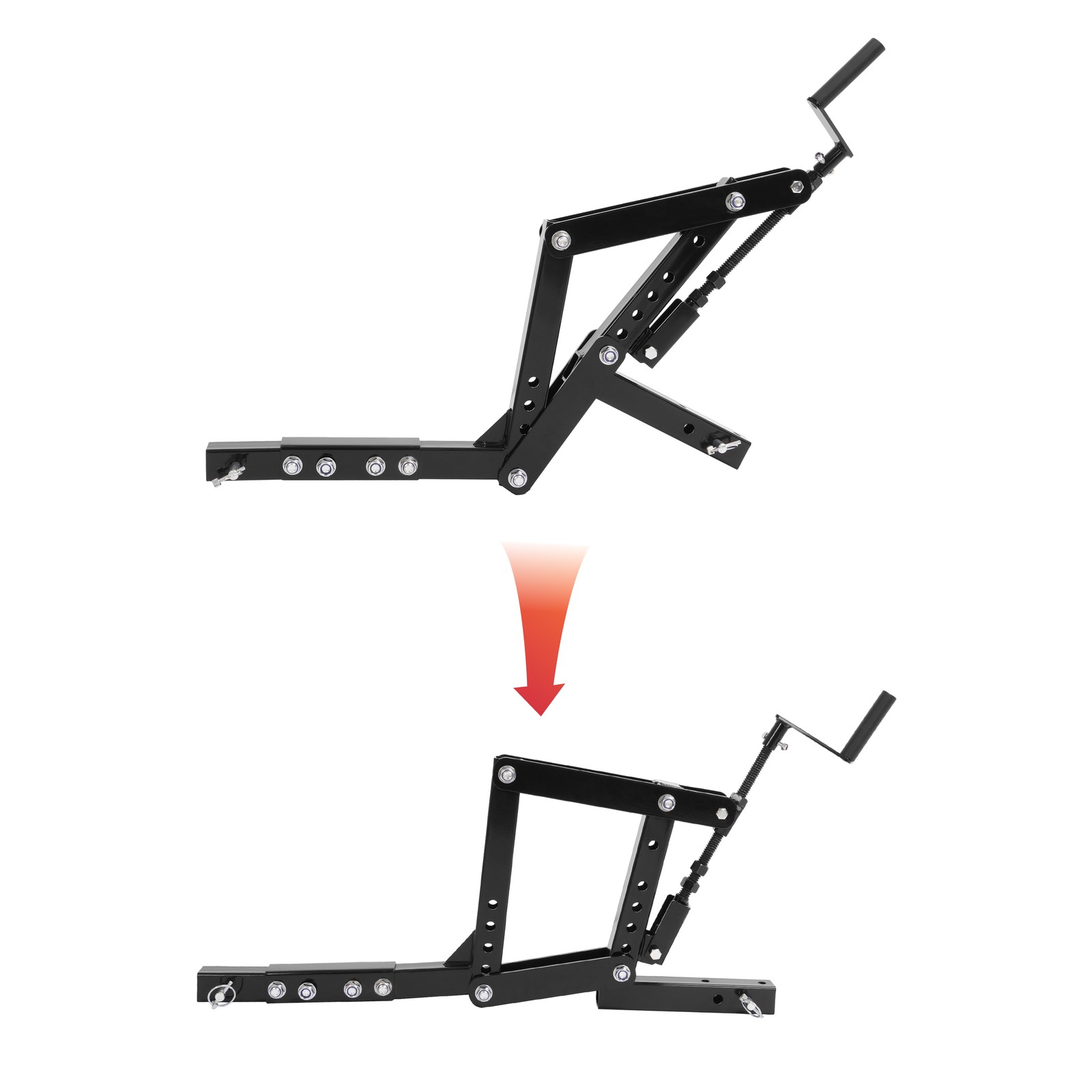 Adjustable 3 Point Landscape Rake + 1 Point Hitch Lift for Tractor Soil Lawn ATV