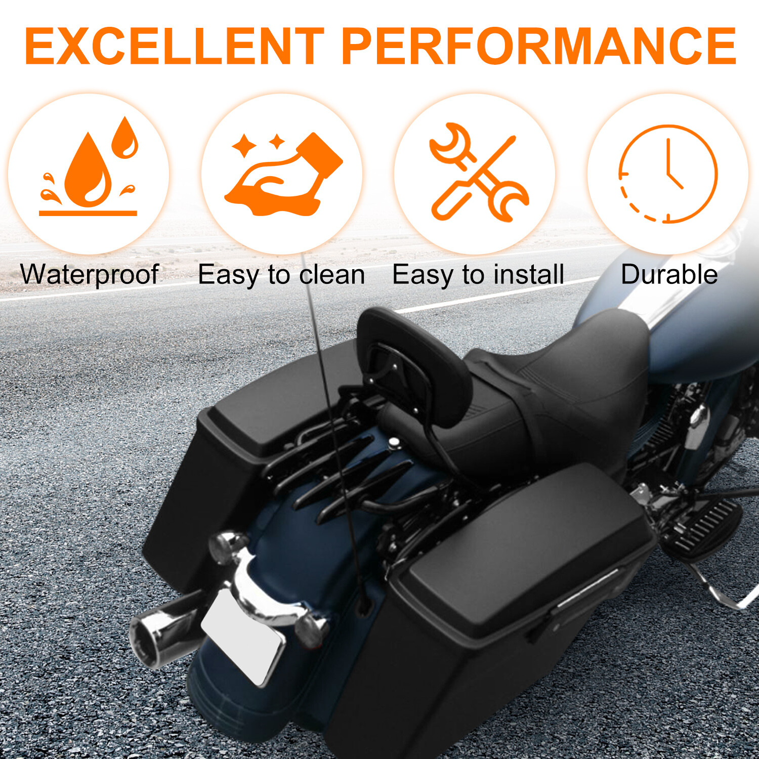 For Harley Touring 09-24 Detachable Passenger Backrest Sissy Bar w/ Stealth Rack