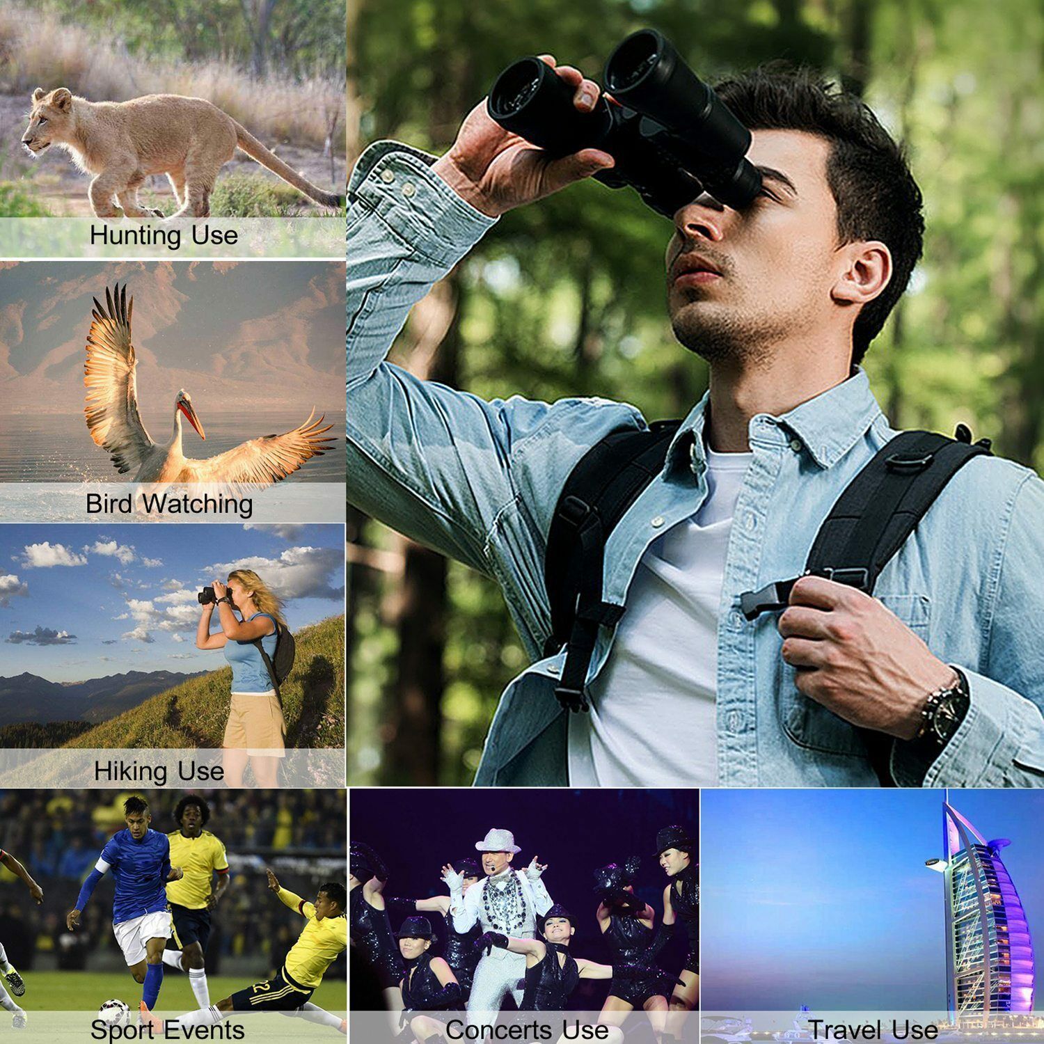 180x100 High Power Military Binoculars Day/Night Vision Waterproof Hunting +Case