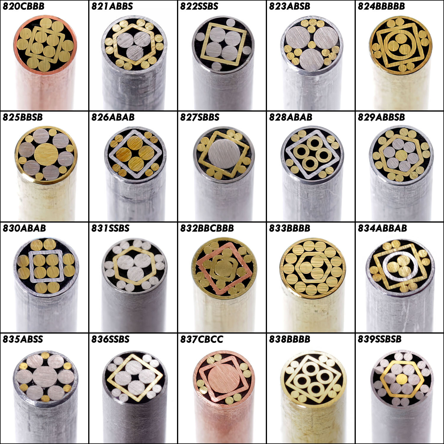 Mosaic Pins - (0.250 (1/4) Inch Diameter) - (101 Different Rod Options)