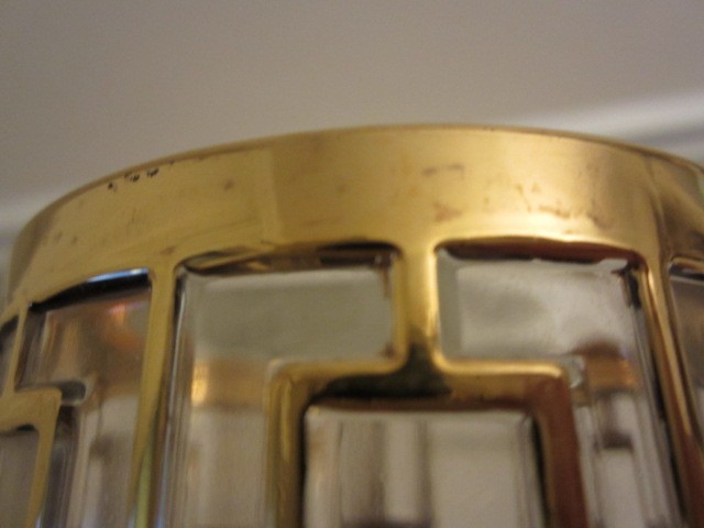 Vintage Imperial Glass Shoji Trellis Vase 10" Tall Mid Century Modern Bar Ware