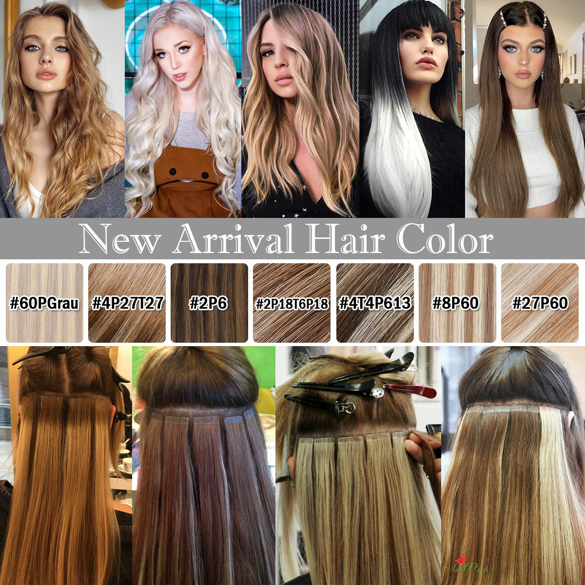 CLEARANCE Tape In 100% Real Remy Human Hair Extensions Skin Weft Full Head Ombre