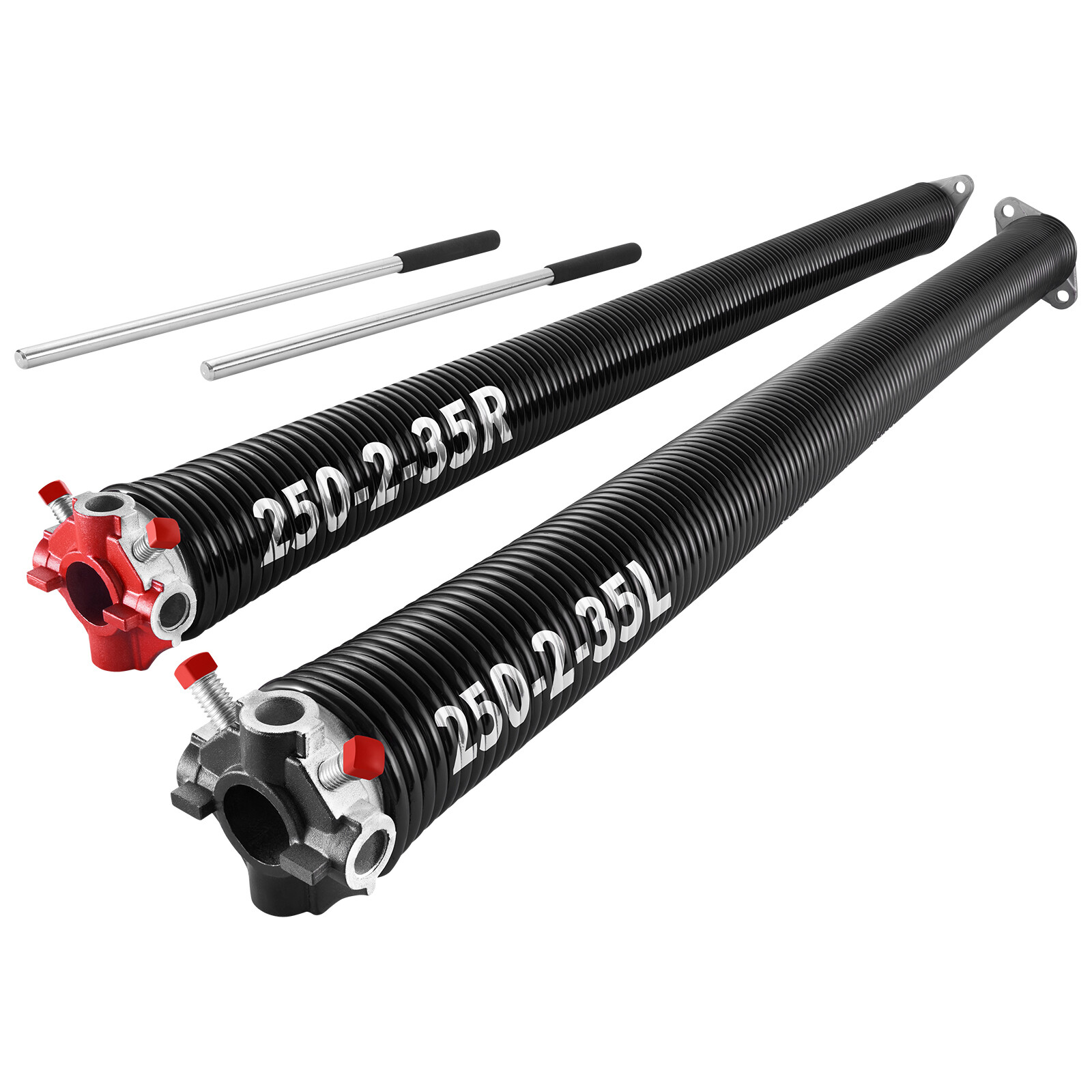 Garage Door Torsion Springs Pair of 0.250 x 2 x 35 inch with Winding Bars