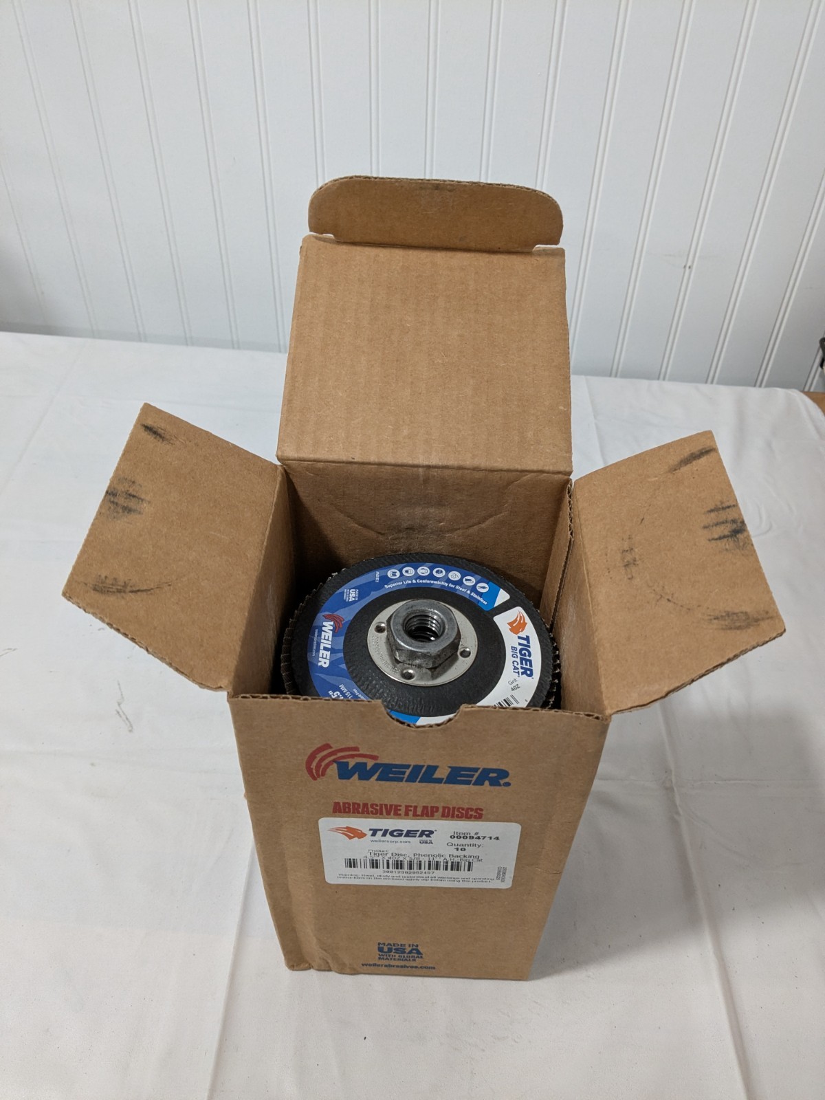 Weiler Flap Disc: 4-1/2" Dia, 40 Grit, Zirconia Alumina, Type 27 Box of 10 96245