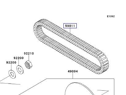 Kawasaki Teryx4 750 (KRT750) (2012-2013) NEW OEM DRIVE BELT 59011-0031