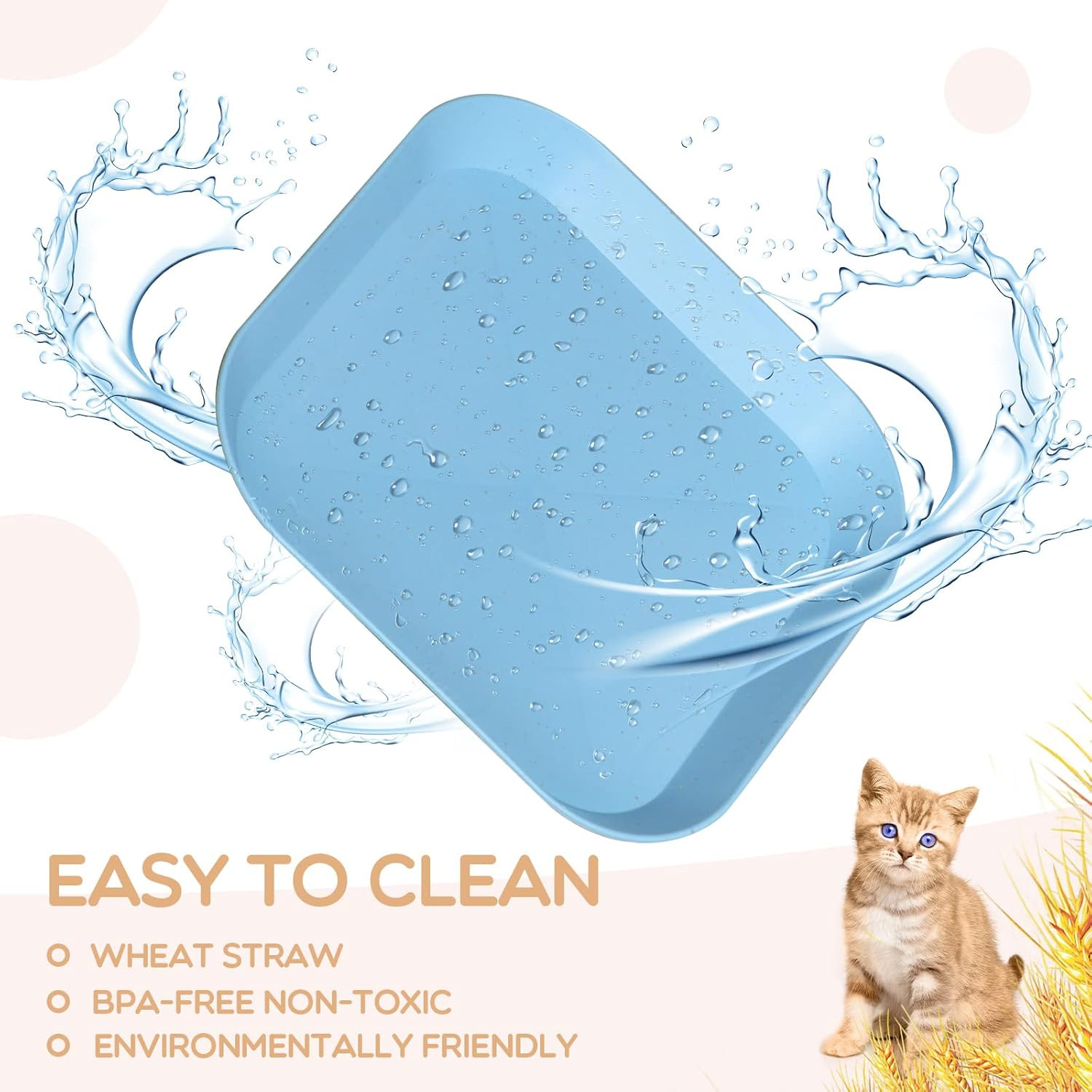 8 Pieces Cat Food Bowl Set, 6 inch Wide Shallow Cat Bowl for Relief Whisker Fati