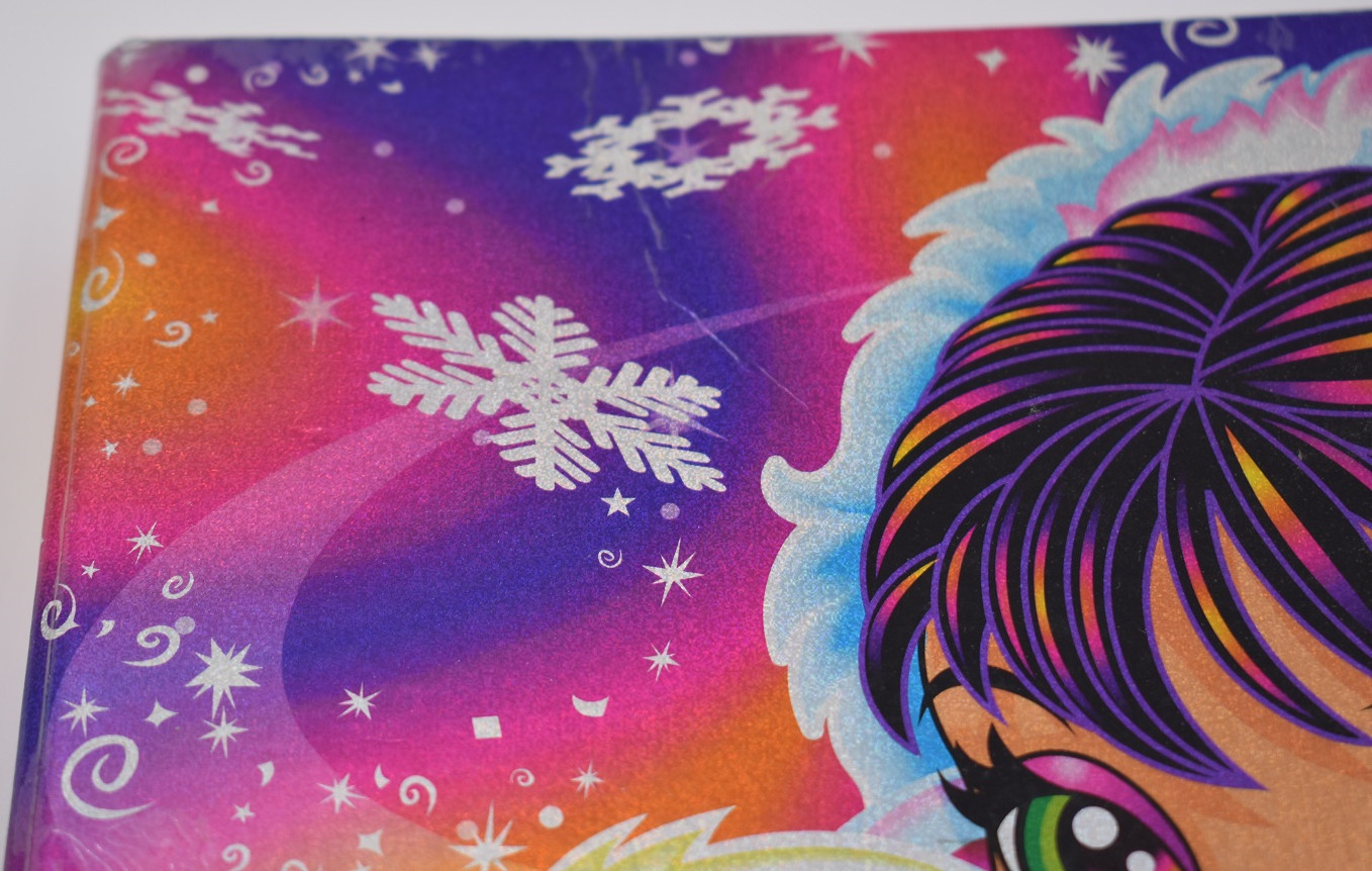 Vintage Y2K Lisa Frank Eskimo Girl Polar Bear Glitter Prism 3 ring Binder
