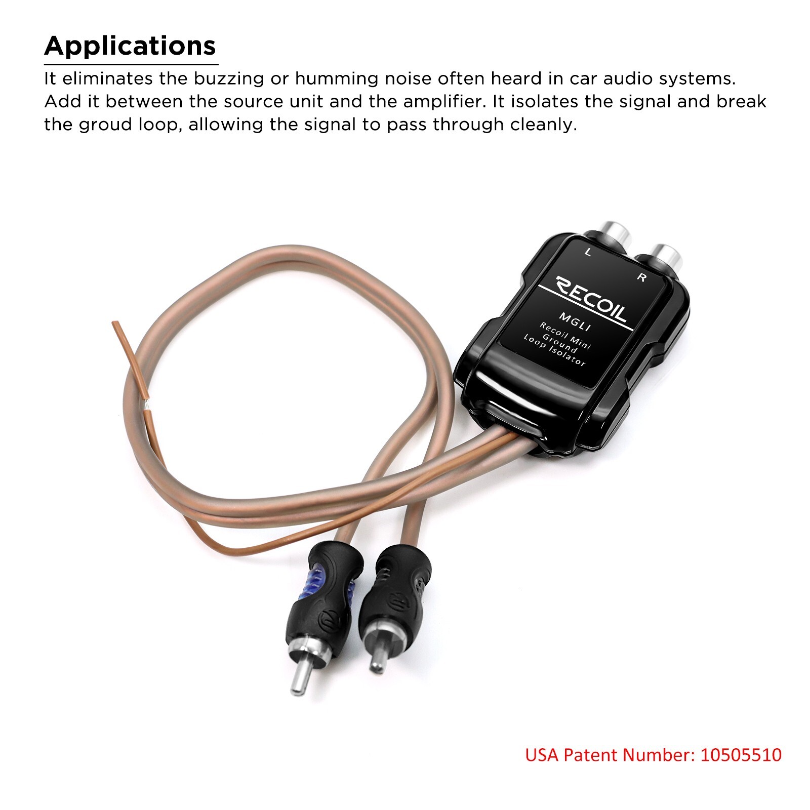 RECOIL MGLI 2-Channel RCA Stereo Ground Loop Noise Isolator