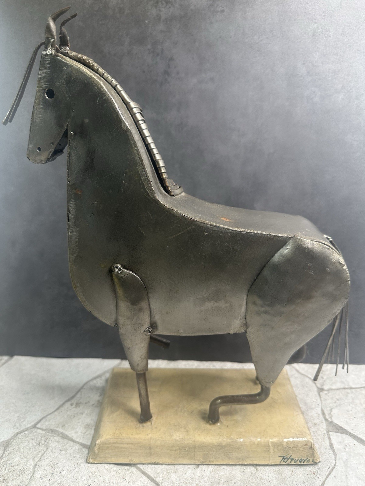 Arte Felguerez Handmade Metal Horse Sculpture Mexican Art Signed Collectible