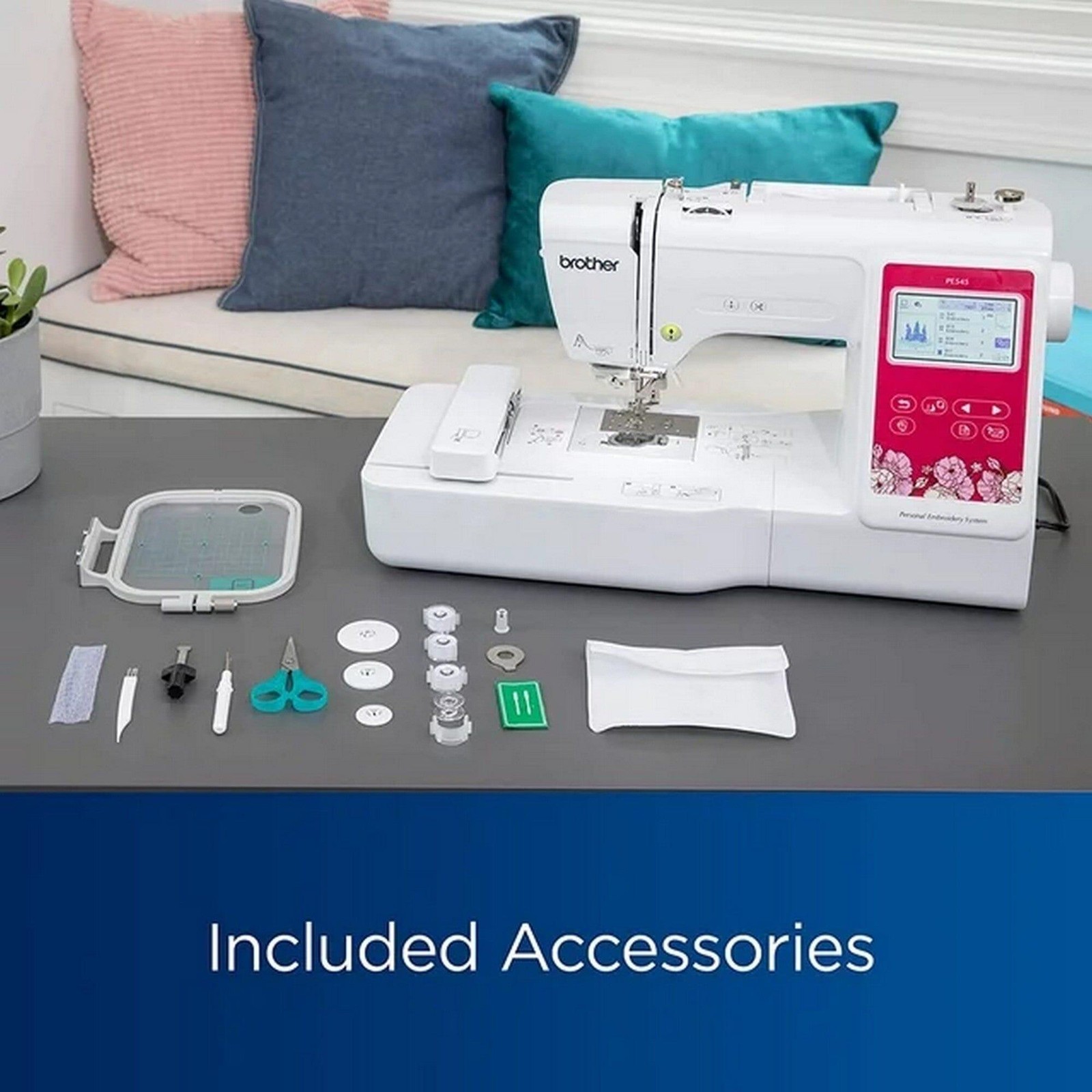 Brother PE545 Embroidery Machine with Hoops & Embroidery Threads