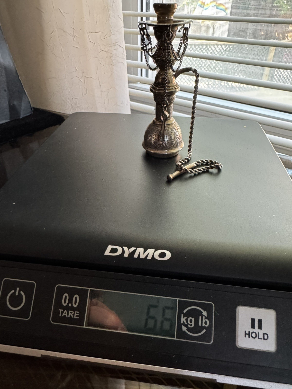 1940’s Egyptian Sterling Silver Hookah Miniature