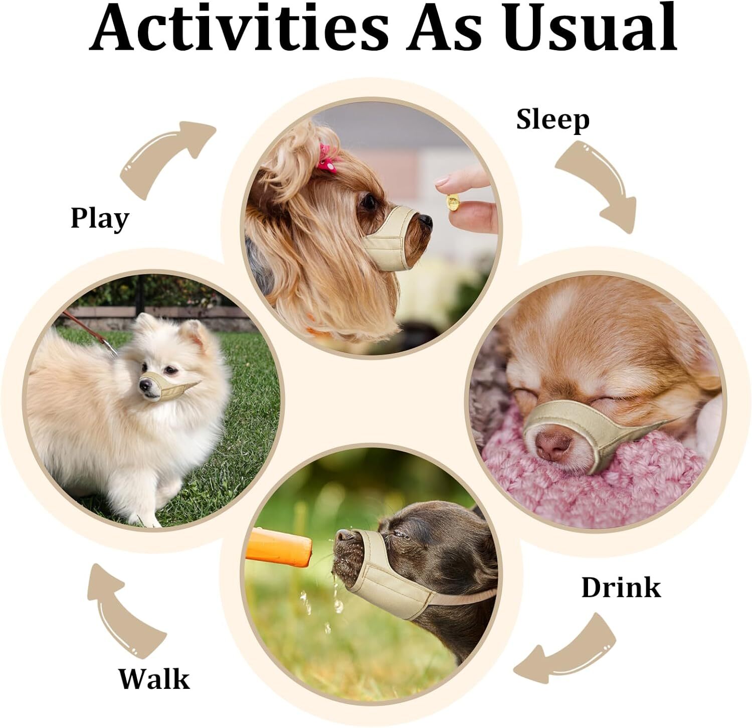 Short Snout Dog Muzzle, Small Muzzle for Chihuahua Shih Tzu American Bully