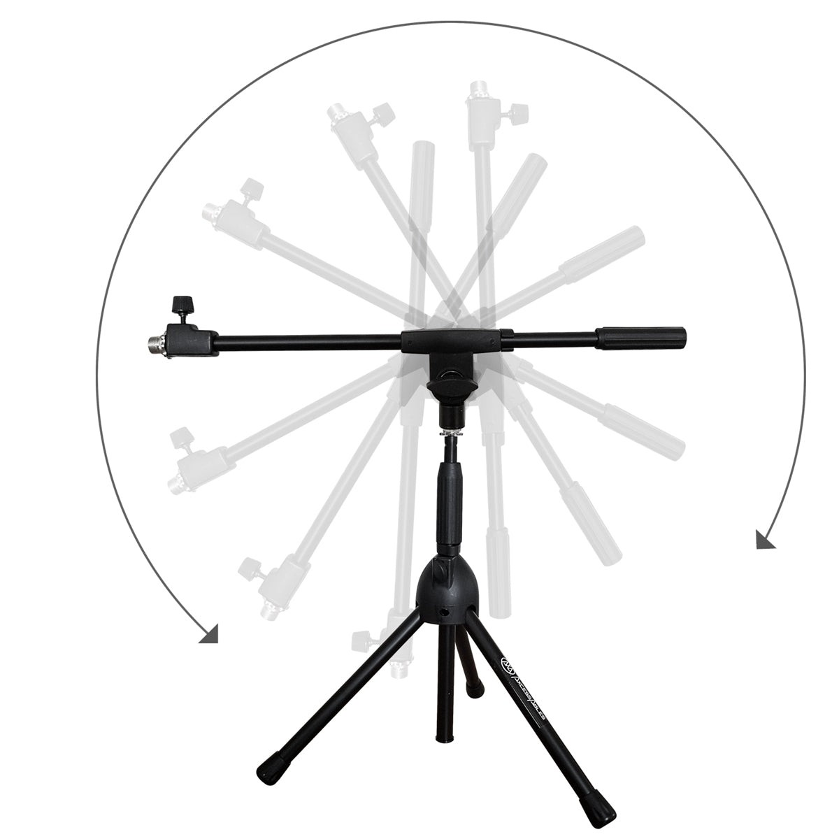 AxcessAbles MS-101L Low Profile Microphone Stand with Boom (2-Pack) - Open Box