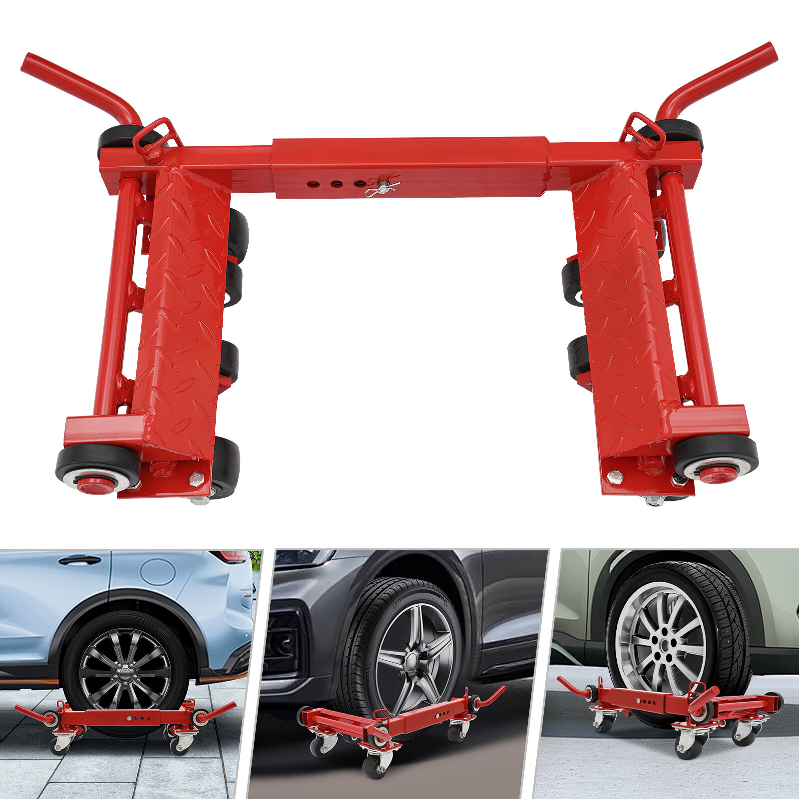 2200lbs Car Wheel Dolly Lever Wheel Dolly Vehicle Moving Dolly Jack Lift Tool