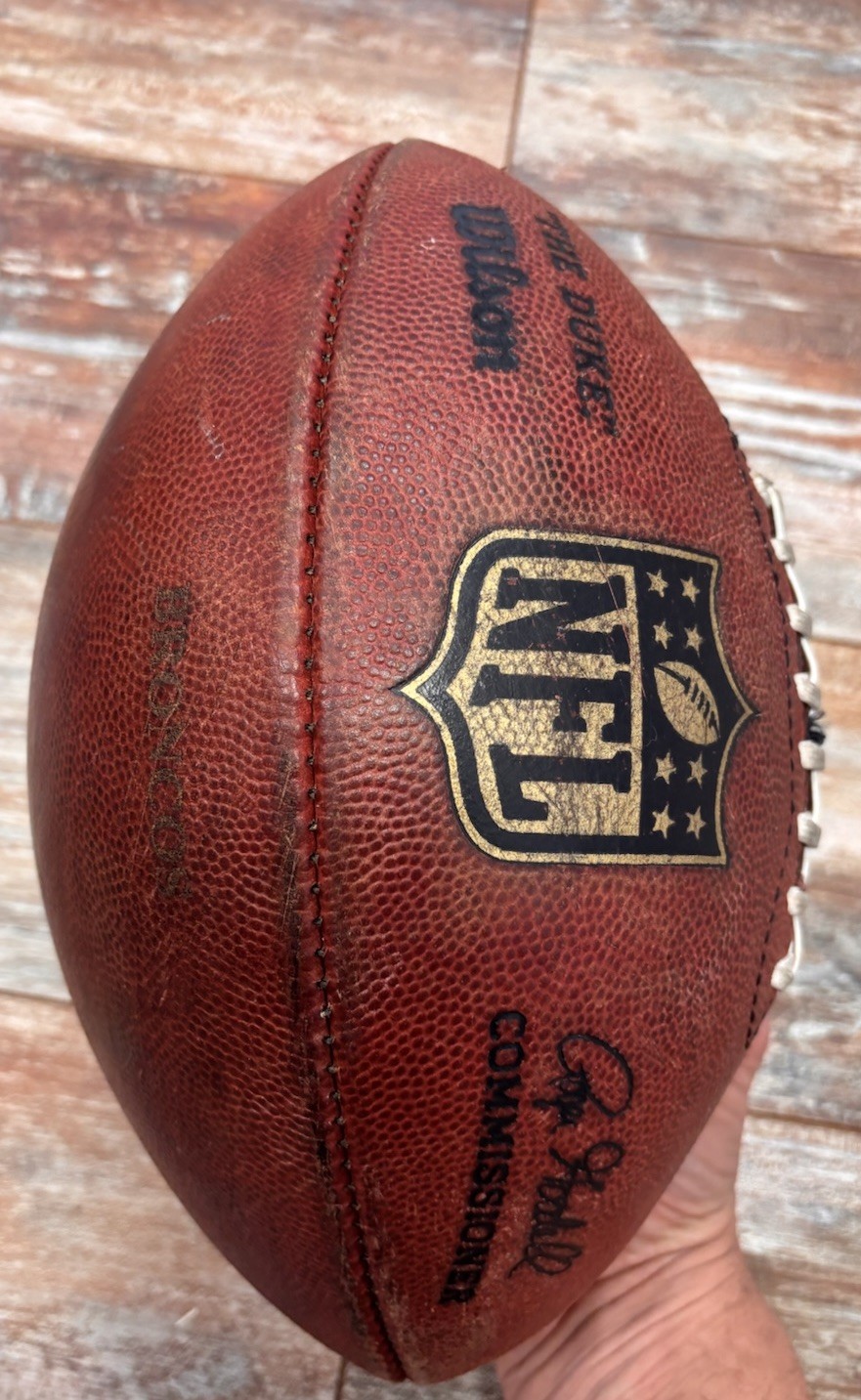 2000s Denver Broncos Team Stamped Practice Used NFL Wilson The Duke Football