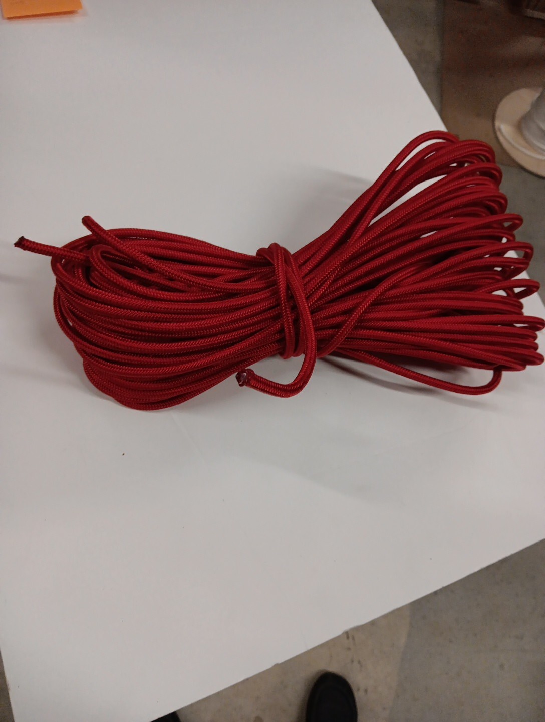 1/4 x 100 ft. Stiff Braid Polyester Halter Rope. Red . Made in USA