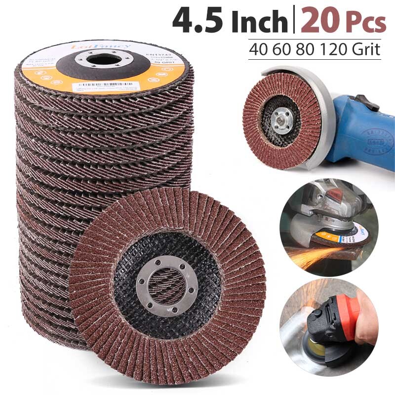 4.5" 4-1/2 Flap Disc 40 60 80 120 Grit Angle Grinder Sanding Grinding Wheels