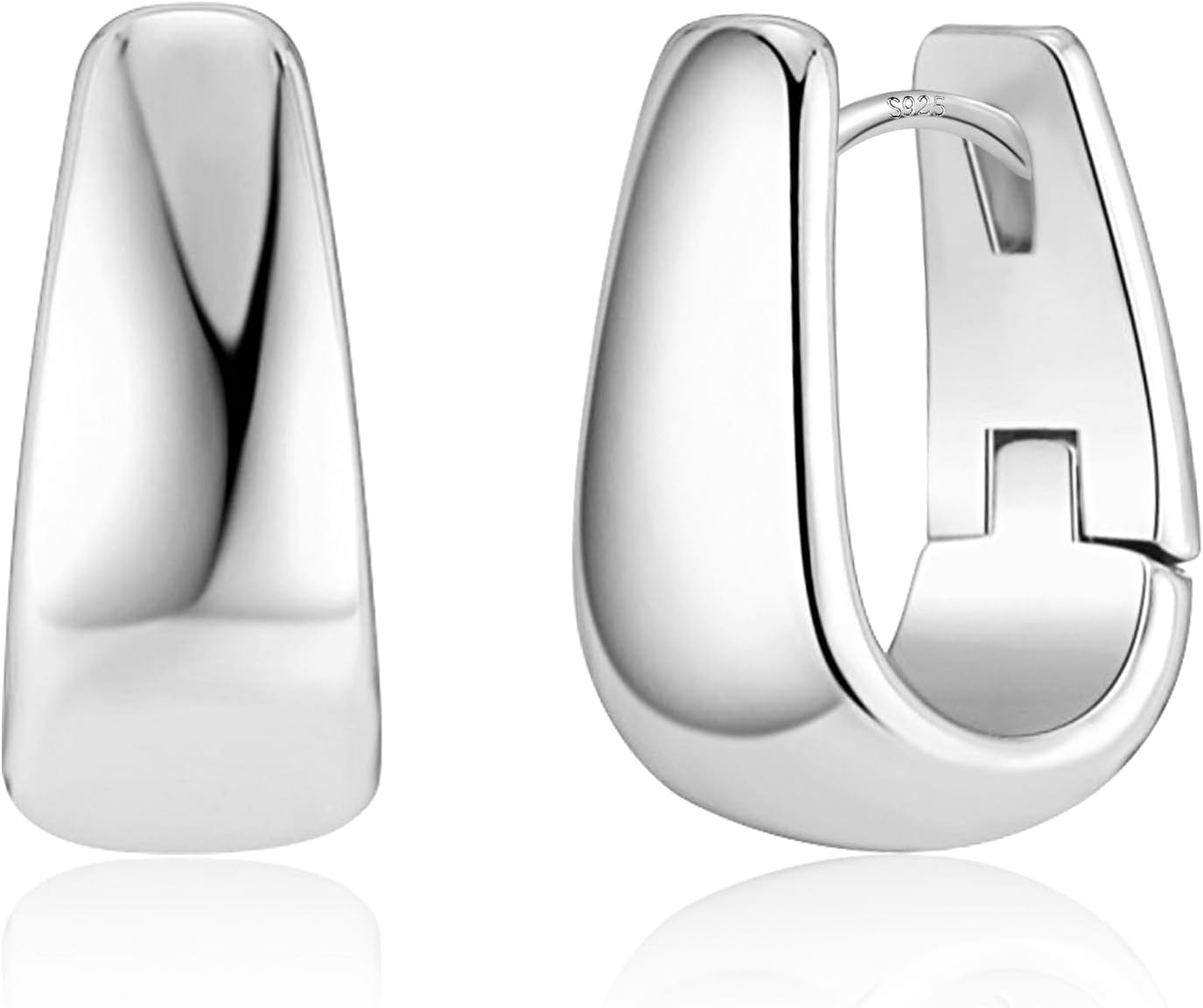 925 Sterling Silver Small Chunky Huggie Hoop Earrings