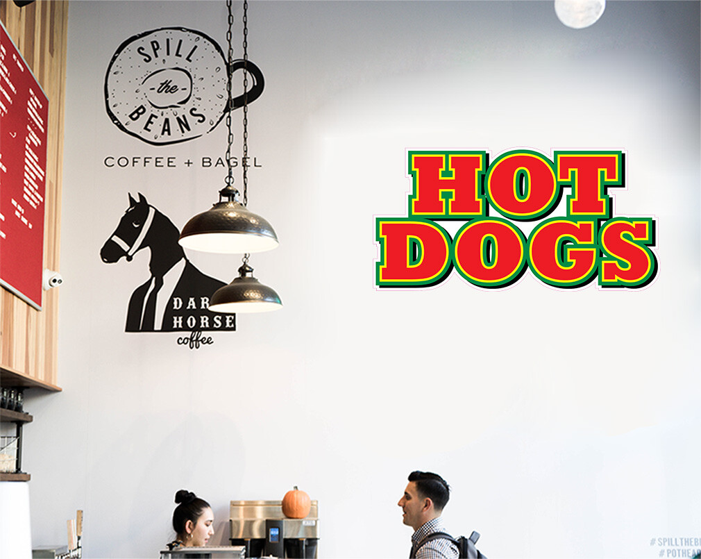 Food Truck Decals Hot Dogs Style C Restaurant & Food Concession Sign Red