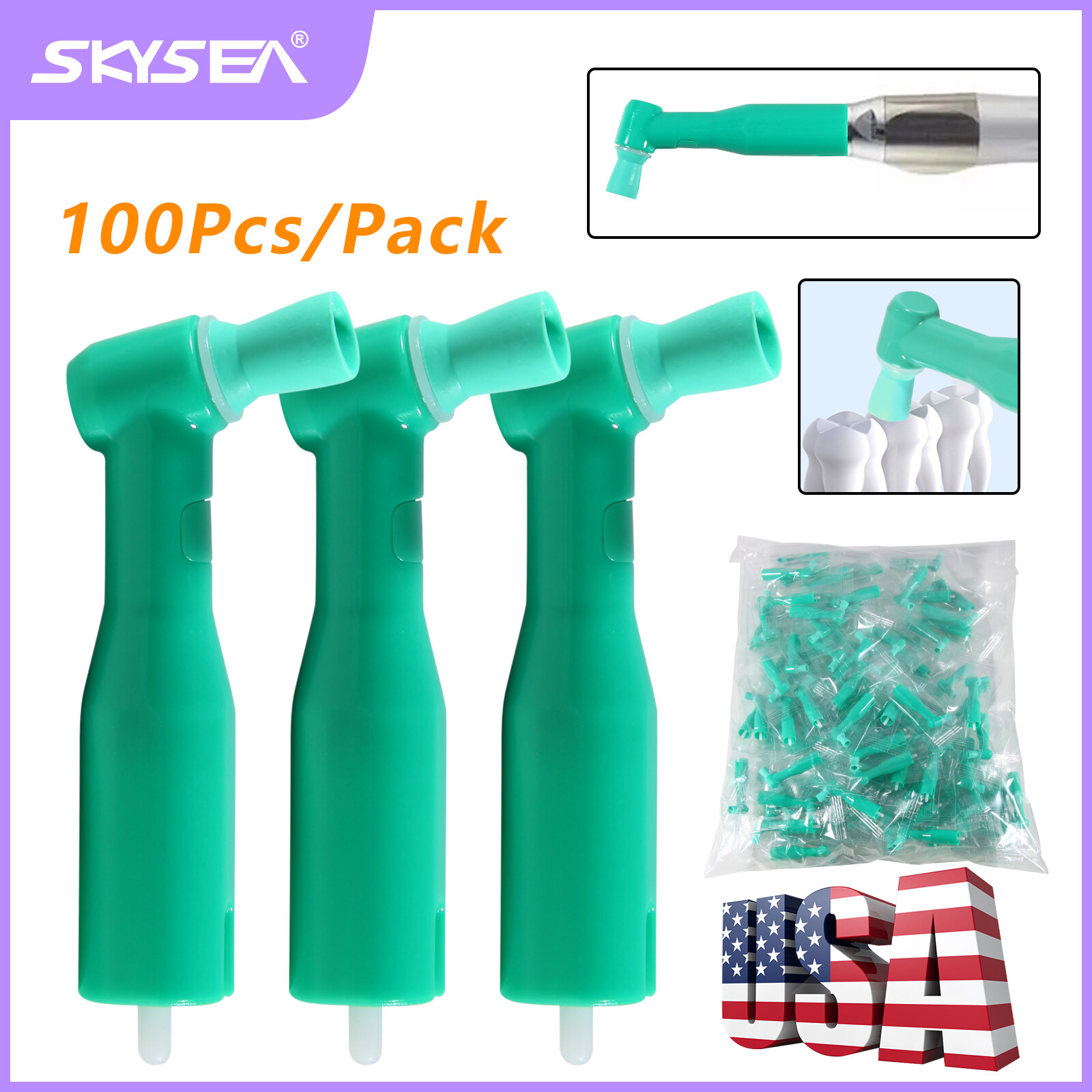 500 Dental Prophy Angles 105° Soft Cup, Disposable & Latex Free, (5 Box of 100)