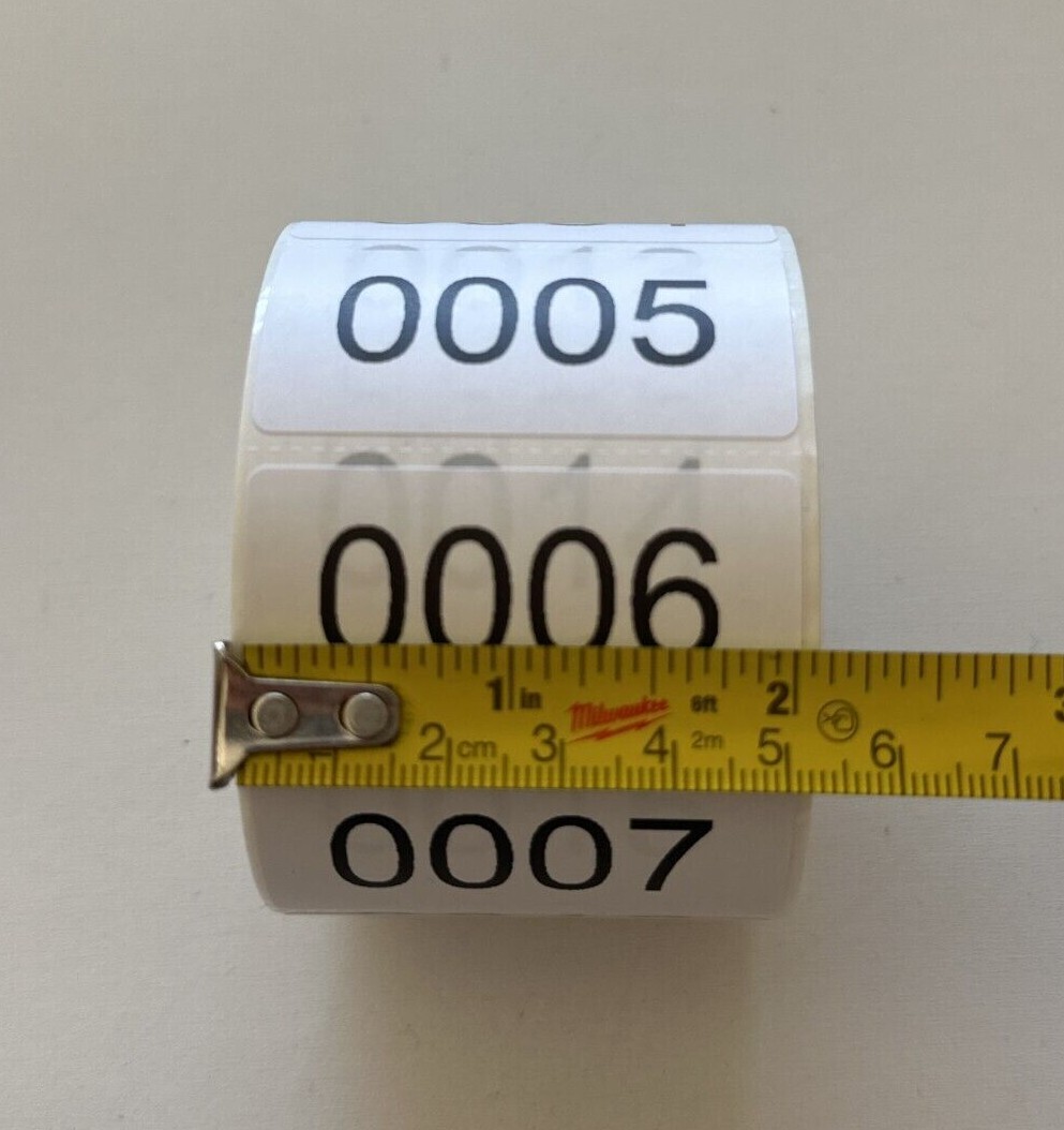 5000 Labels Consecutive Number Inventory Stickers Labels 2" x 1" Customize