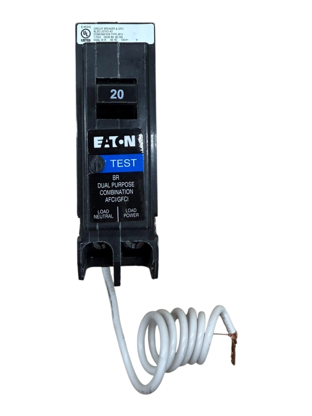 Eaton BRN120DF - 20 Amp - 1 Pole - Dual Function Circuit Breaker