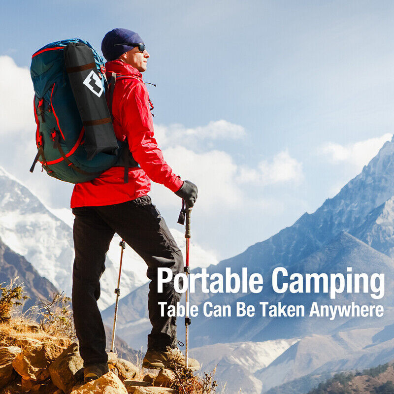 VILLEY 24" Portable Camping Side Table Ultralight Aluminum Folding Beach Table